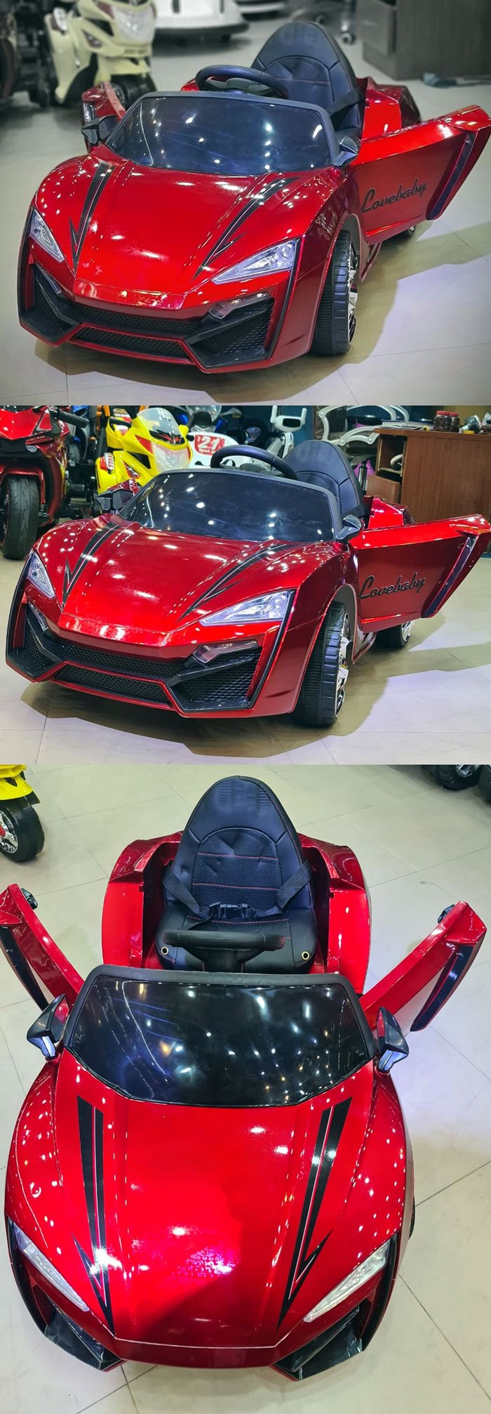 Love Baby Kids Electric Ride On Car Speed With Remote Control Metallic Color With Smoke Option