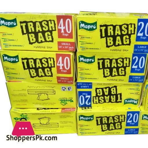 Mepro Trash Bag Garbage Bag 40 Bags Small ( 18 x 20 ) Inch