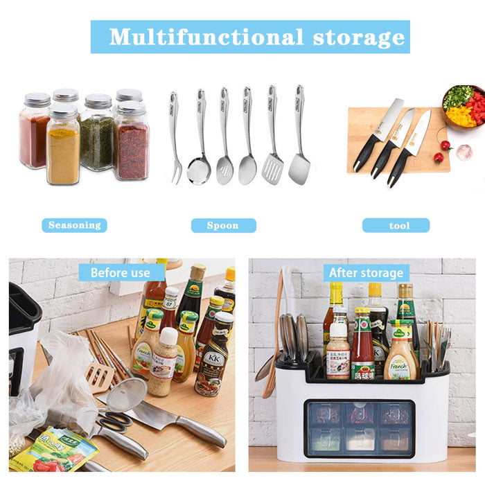 Multi-Functional Spice &Amp; Cutlery Kitchen Organizer Storage Box