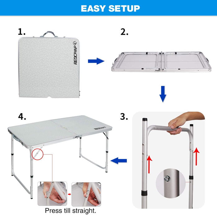 Redcamp Folding Camping Table Portable For Outdoor Picnic 6 Redcamp Folding Camping Table Portable For Outdoor Picnic