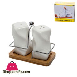 Salt and Pepper Pot with Bamboo Base JA6237B