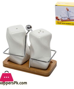 Salt and Pepper Pot with Bamboo Base JA6237B