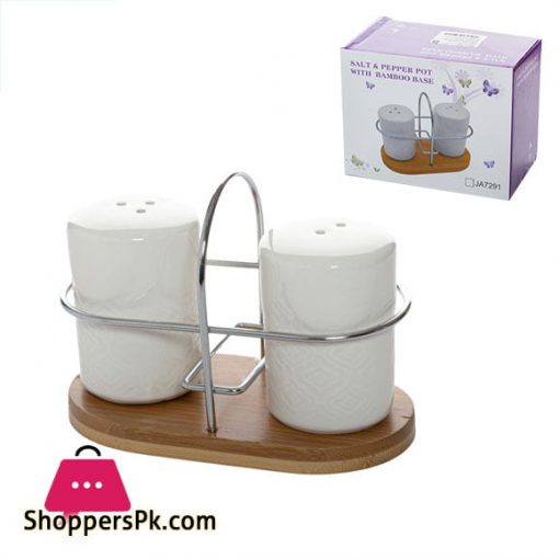 Salt and Pepper Pot with Bamboo Base JA7291-1