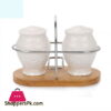 Salt And Pepper Pot With Bamboo Base Ja7291