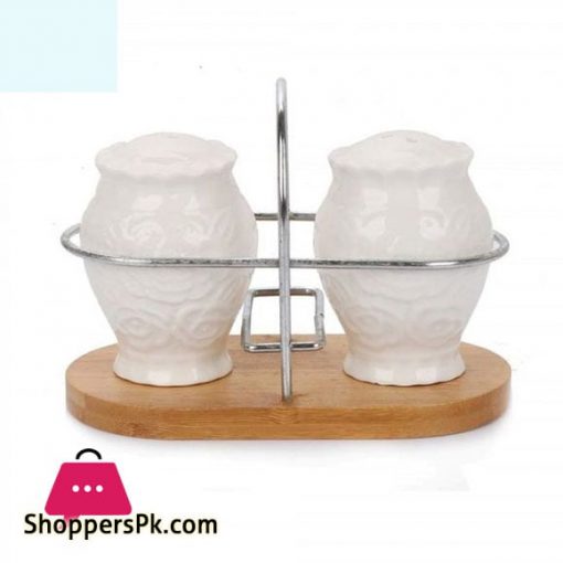 Salt and Pepper Pot with Bamboo Base JA7291