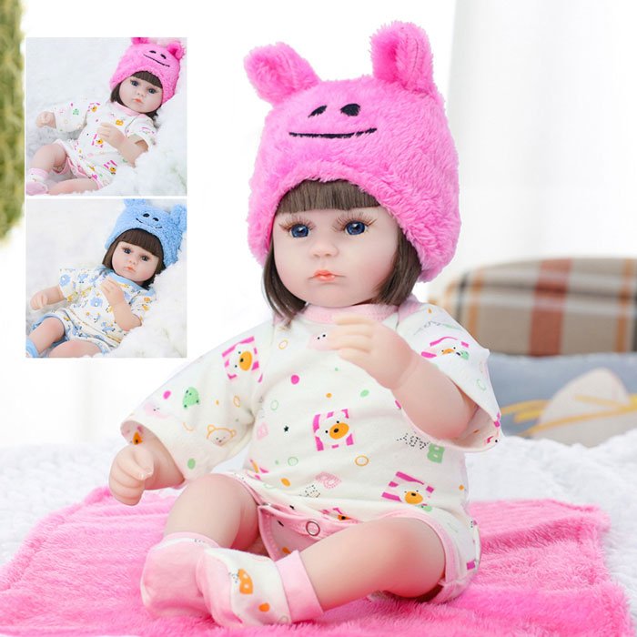 Silicone Vinyl Newborn Reborn Baby Doll Toy - 43 Cm
