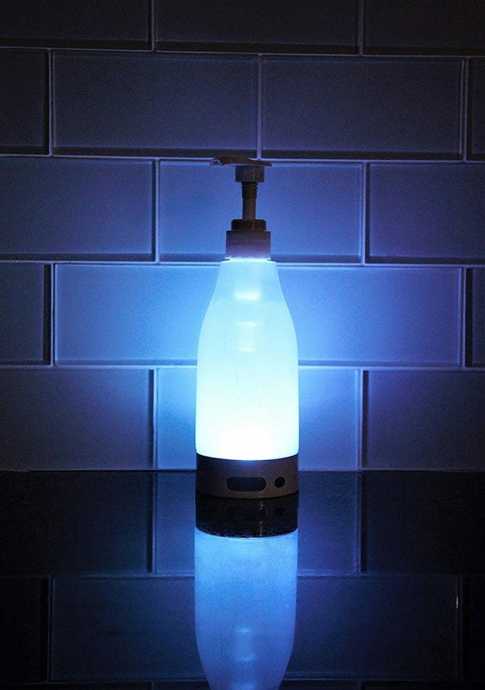Soap Brite Led Lighted Soap, Sanitizer, Lotion Pump -12.8 Oz.- 7 Soothing Colors