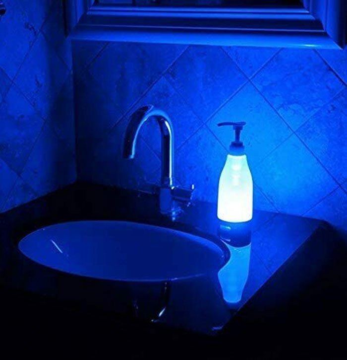 Soap Brite Led Lighted Soap, Sanitizer, Lotion Pump -12.8 Oz.- 7 Soothing Colors