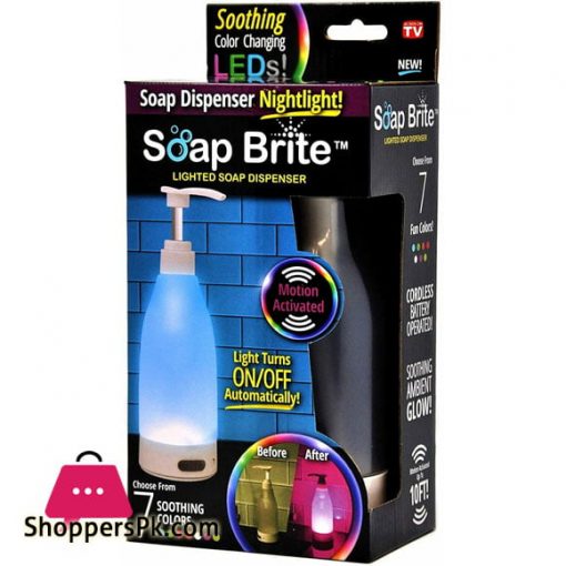Soap Brite LED Lighted Soap, Sanitizer, Lotion Pump -12.8 oz.- 7 Soothing Colors