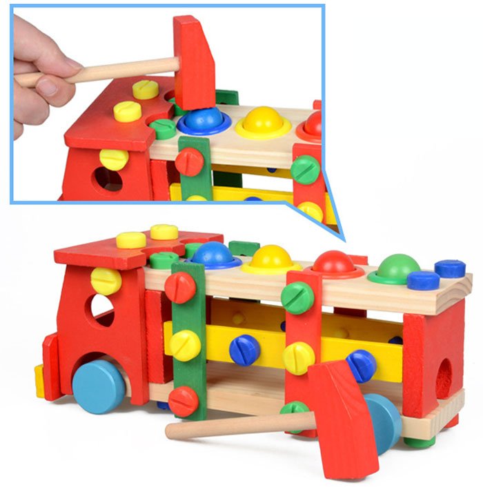 Wooden Knock Down Toy Car