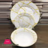 18 Piece Plate Set - White Gold Marble