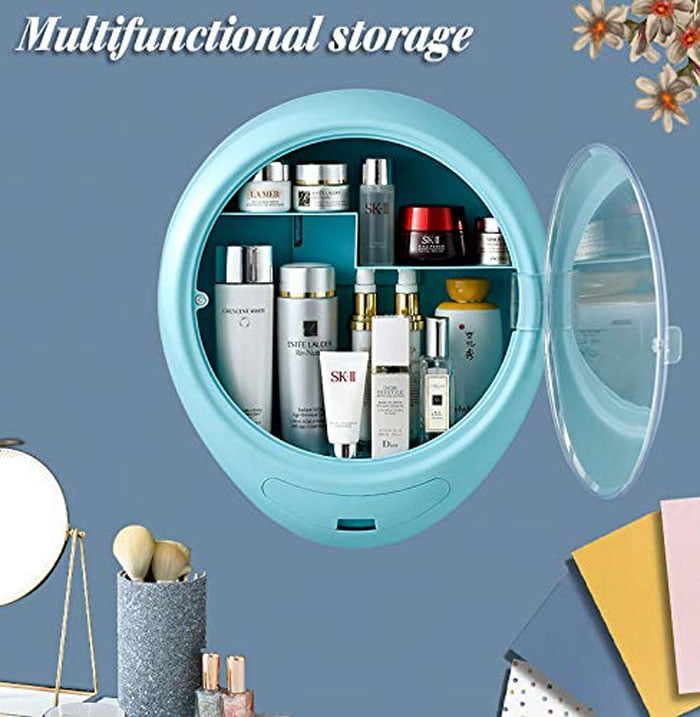 Modern Wall-Mounted Makeup Cosmetic Bathroom Organizer For Storage Box Dustproof &Amp; Waterproof 
