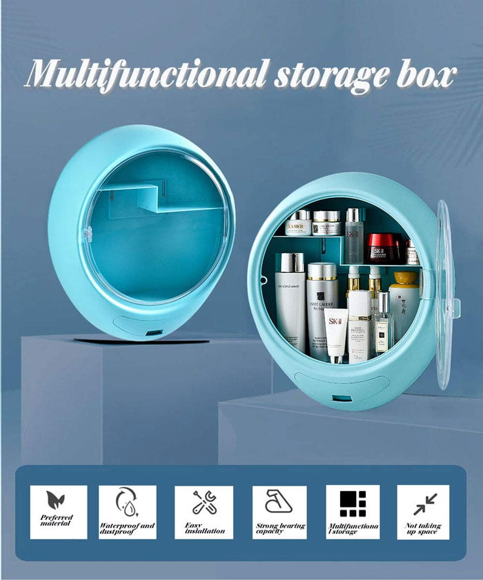 Modern Wall-Mounted Makeup Cosmetic Bathroom Organizer For Storage Box Dustproof &Amp; Waterproof 