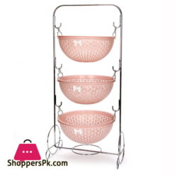 3 Layer Potato & Onion Basket Steel Frame Plastic Basket