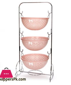 3 Layer Potato & Onion Basket Steel Frame Plastic Basket