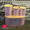 4 Pcs Tin Canister Set 3 Jar With Bread Box