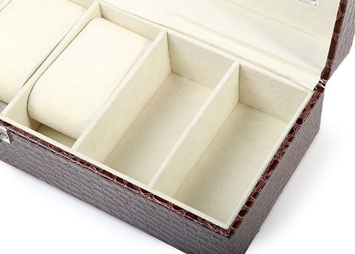 6 Gird Watch Storage Box Organizer Watch Case With Leather Finish High-Elastic Pillow 7 6 Gird Watch Storage Box Organizer Watch Case With Leather Finish High-Elastic Pillow