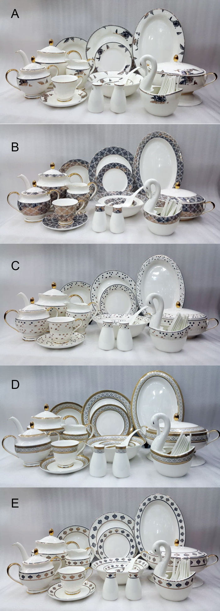 Bone China Dinner Sets (74 Piece Set)
