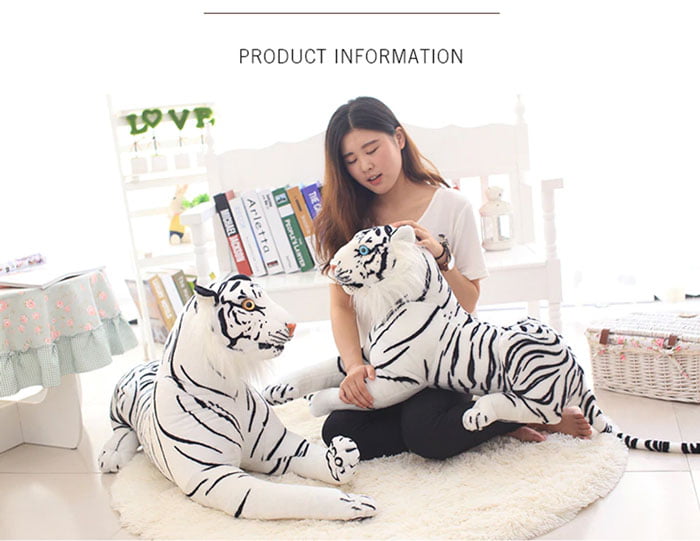 Cute Soft Stuffed Animal White Tiger Plush Toy For Children - 58 Inch