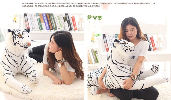 Cute Soft Stuffed Animal White Tiger Plush Toy For Children - 58 Inch