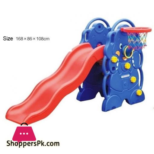 Fiber Plastic Kids Elephant Slide with basketball Hoop 17070-1