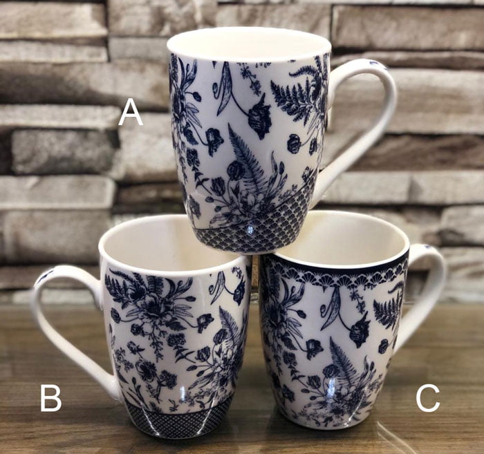 Flower Design Mug ( Set Of 6 ) 44-8 4 Flower Design Mug ( Set Of 6 ) 44-8