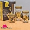 Golden Leaf Jar Set 3 Pcs Turkey Made 🇹🇷
