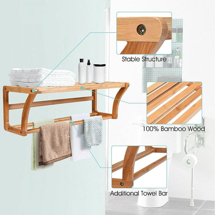 High Quality Bamboo Wood Towel Bar