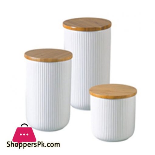 Imperial Jar Set 3 Pcs with Bamboo Lid
