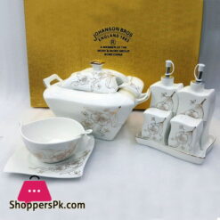 Johanson Bros England 26 Pcs Soup Set Bone China Square Silver & Gold