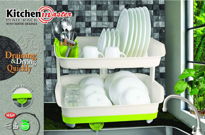 Kitchen Master Plate Stand Double Layer Dish Drainer