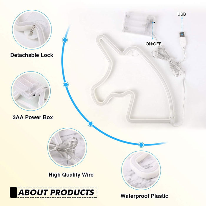 Novelty Unicorn Led Neon Light Wedding Party Decorative Lamp For Room Indoor