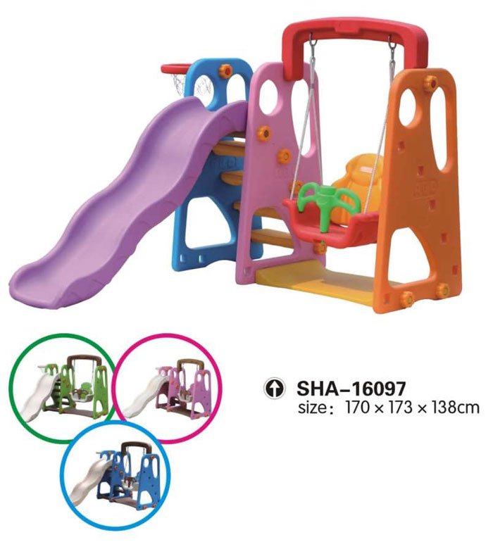 Plastic Kids Slide And Swing SHA-16092