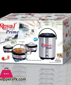 Royal Prime 4 Piece Gift Pack Hot Pot Water Cooler Stainless Steel With Glass Top