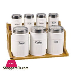 Solecasa 7 Pcs Jar Set With Wood Stand