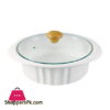 Solecasa Serving Bowl With Glass Lid - Heat Resistant - Ceramic Large
