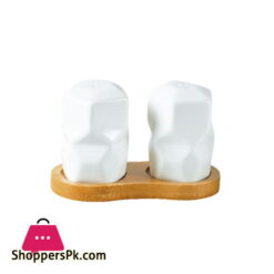 Solicasa Salt and Pepper Pot with Bamboo Base