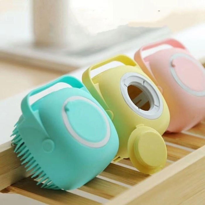 The Bath Scrub Brush Can Filling Shampoo In It