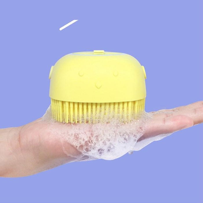The Bath Scrub Brush Can Filling Shampoo In It