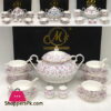 Vintage 23 Pieces Soup Set Half Gold Design Bone China 668-2