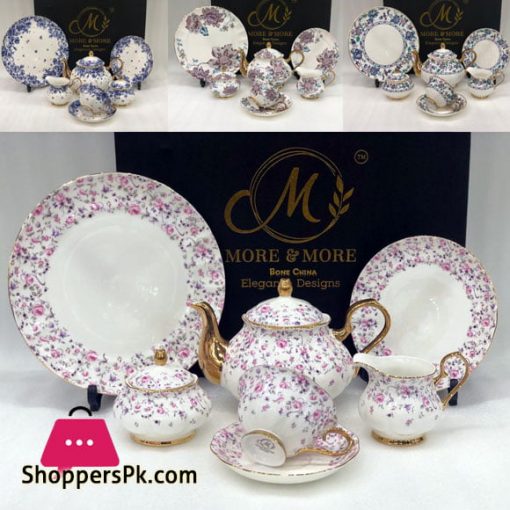 Vintage 24 Pieces Tea Set Full Gold Design Bone China 669-1