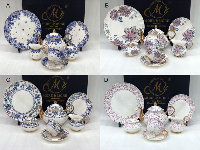 Vintage 24 Pieces Tea Set Full Gold Design Bone China 669-1