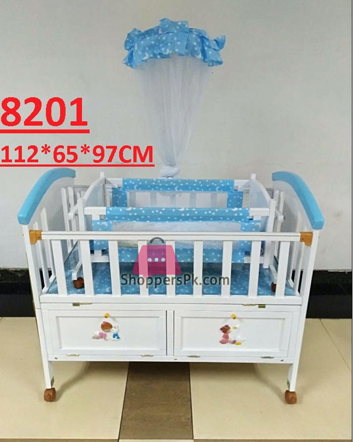 Wood Baby Cot With Mosquito Net 8201