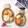 Wooden Gold Pineapple Shape Snack Fruit Tray Bowl Home Decor 14 Inch