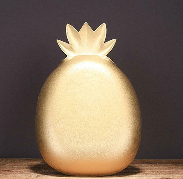 Wooden Gold Pineapple Shape Snack Fruit Tray Bowl Home Decor 14 Inch