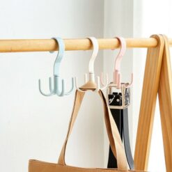 Bag Hook Rack Rotatable Scarf Tie Belt Storage Hanger Closet Wardrobe Organizer