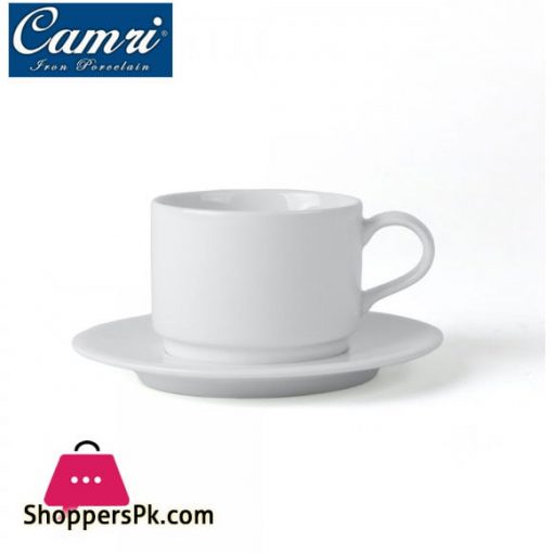 Camri Cup and Saucer Stackable 220 ML - ( Pack of 6 )