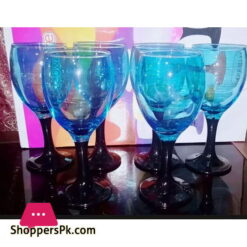 Decoware Black Stand colorfull Glass Set Imperial 300 ML (Pack of 6)