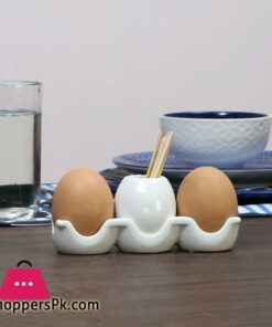Salt & Pepper With Toothpick Holder (Ceramic)