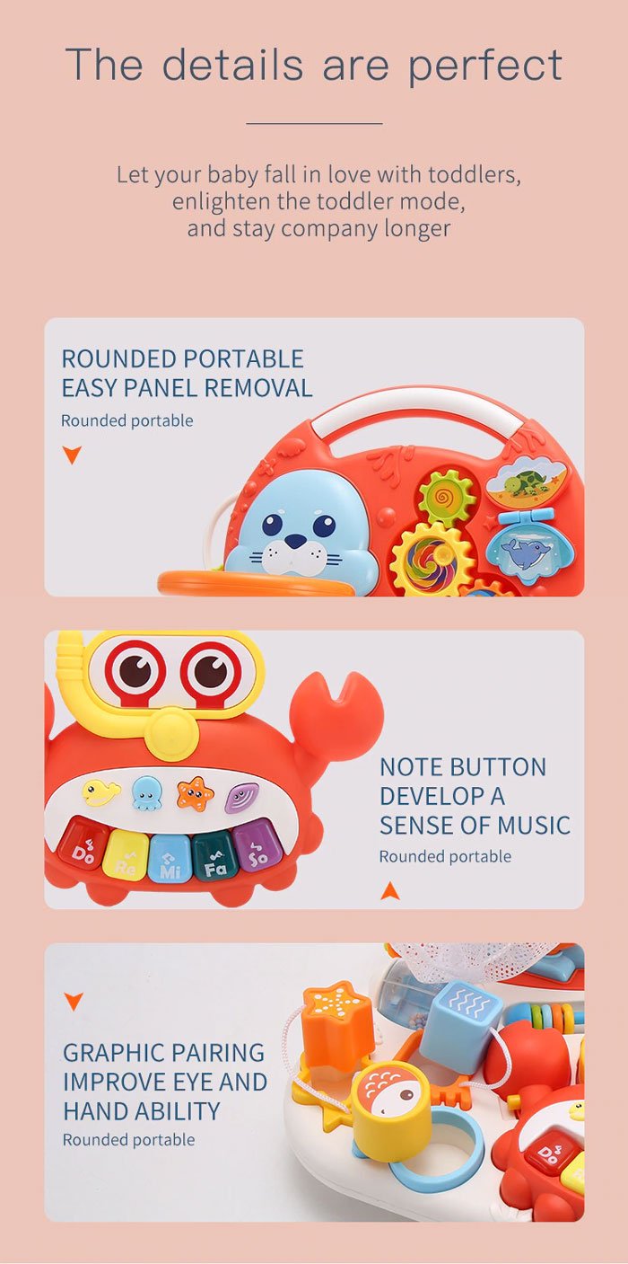 Huanger 2-In-1 Multifunctional Baby Walker Game Table With Wheel 6 To 24 Months Anti-Rollover Stroller Child Walker For Baby